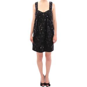 Dolce & Gabbana Black floral crystal embedded Women's dress